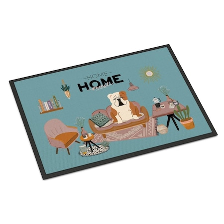 Carolines Treasures 24 x 36 in. Fawn White English Bulldog Sweet Home Indoor or Outdoor Mat CK7970JMAT
